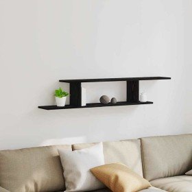 Estante para TV de pared Roble Negro 125 x 18 x 23 cm en Estanterías | Comprar online en Foru.es
