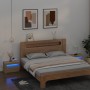 Mesitas de noche con luces LEDs 2 uds roble Sonoma 60x35x40 cm de vidaXL, Mesitas de noche - Ref: Foro24-3080737, Precio: 83,...