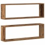 Estante de Pared 2 pcs Madera envejecida 80 x 15 x 26 cm en Estanterías | Comprar online en Foru.es