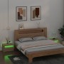 Mesitas de noche con luces LEDs 2 uds roble Sonoma 60x35x40 cm de vidaXL, Mesitas de noche - Ref: Foro24-3080737, Precio: 83,...