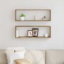 Estante de Pared 2 pcs Roble artesanal 80 x 15 x 26 cm en Estanterías | Comprar online en Foru.es