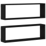 Estante de Pared con estante 2 pcs Roble negro 80 x 15 x 26 cm en Estanterías | Comprar online en Foru.es