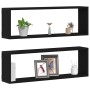 Estante de Pared con estante 2 pcs Roble negro 80 x 15 x 26 cm en Estanterías | Comprar online en Foru.es