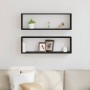 Estante de Pared con estante 2 pcs Roble negro 80 x 15 x 26 cm en Estanterías | Comprar online en Foru.es