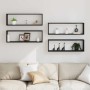 Estante de Pared con estante 4 pcs Roble negro 80 x 15 x 26 cm en Estanterías | Comprar online en Foru.es