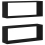 Estantes de pared con estante 2 pcs Roble negro 60 x 15 x 23 cm en Estanterías | Comprar online en Foru.es