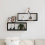 Estantes de pared con estante 2 pcs Roble negro 60 x 15 x 23 cm en Estanterías | Comprar online en Foru.es