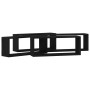 Estantes de pared con estante 4 pcs Roble negro 60 x 15 x 23 cm en Estanterías | Comprar online en Foru.es