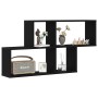 Estante de pared con estante Roble Negro 76 x 15 x 53 cm en Estanterías | Comprar online en Foru.es