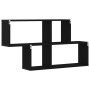 Estante de pared con estante Roble Negro 76 x 15 x 53 cm en Estanterías | Comprar online en Foru.es