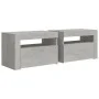 Bedside tables with LEDs 2 units concrete gray 60x35x40 cm by vidaXL, Nightstands - Ref: Foro24-3080738, Price: 91,68 €, Disc...