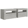 Mesitas de noche con LEDs 2 unidades gris hormigón 60x35x40 cm de vidaXL, Mesitas de noche - Ref: Foro24-3080738, Precio: 89,...