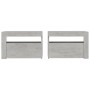 Mesitas de noche con LEDs 2 unidades gris hormigón 60x35x40 cm de vidaXL, Mesitas de noche - Ref: Foro24-3080738, Precio: 89,...