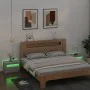 Mesitas de noche con LEDs 2 unidades gris hormigón 60x35x40 cm de vidaXL, Mesitas de noche - Ref: Foro24-3080738, Precio: 91,...