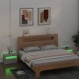 Mesitas de noche con LEDs 2 unidades gris hormigón 60x35x40 cm de vidaXL, Mesitas de noche - Ref: Foro24-3080738, Precio: 89,...