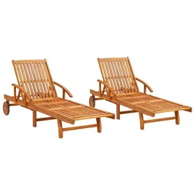 Tumbonas 2 unidades madera maciza de acacia de vidaXL, Tumbonas - Ref: Foro24-3077329, Precio: 390,81 €, Descuento: %