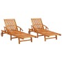 Tumbonas 2 unidades madera maciza de acacia de vidaXL, Tumbonas - Ref: Foro24-3077329, Precio: 379,96 €, Descuento: %