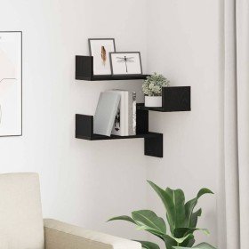 Estante de pared con estante Roble Negro 40 x 40 x 49,5 cm en Estanterías | Comprar online en Foru.es