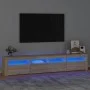 Mueble de TV con luces LED roble Sonoma 210x35x40 cm de vidaXL, Muebles TV - Ref: Foro24-3152732, Precio: 132,97 €, Descuento: %