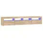 Mueble de TV con luces LED roble Sonoma 210x35x40 cm de vidaXL, Muebles TV - Ref: Foro24-3152732, Precio: 132,97 €, Descuento: %