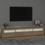 Mueble de TV con luces LED roble Sonoma 210x35x40 cm de vidaXL, Muebles TV - Ref: Foro24-3152732, Precio: 132,97 €, Descuento: %