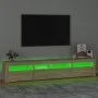 Mueble de TV con luces LED roble Sonoma 210x35x40 cm de vidaXL, Muebles TV - Ref: Foro24-3152732, Precio: 132,97 €, Descuento: %