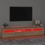 Mueble de TV con luces LED roble Sonoma 210x35x40 cm de vidaXL, Muebles TV - Ref: Foro24-3152732, Precio: 132,97 €, Descuento: %