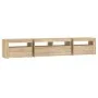 Mueble de TV con luces LED roble Sonoma 210x35x40 cm de vidaXL, Muebles TV - Ref: Foro24-3152732, Precio: 132,97 €, Descuento: %