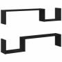 Estante de pared con estante 2 pcs Roble Negro 100 x 15 x 20 cm en Estanterías | Comprar online en Foru.es
