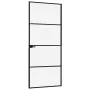 Puerta de interior vidrio templado y aluminio negro 76x201,5 cm de vidaXL, Puertas para el hogar - Ref: Foro24-153658, Precio...