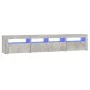 Mueble de TV con luces LED gris hormigón 210x35x40 cm de vidaXL, Muebles TV - Ref: Foro24-3152733, Precio: 146,76 €, Descuent...