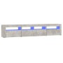 Mueble de TV con luces LED gris hormigón 210x35x40 cm de vidaXL, Muebles TV - Ref: Foro24-3152733, Precio: 143,92 €, Descuent...