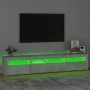 Mueble de TV con luces LED gris hormigón 210x35x40 cm de vidaXL, Muebles TV - Ref: Foro24-3152733, Precio: 146,76 €, Descuent...