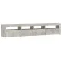 Mueble de TV con luces LED gris hormigón 210x35x40 cm de vidaXL, Muebles TV - Ref: Foro24-3152733, Precio: 146,76 €, Descuent...