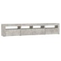 Mueble de TV con luces LED gris hormigón 210x35x40 cm de vidaXL, Muebles TV - Ref: Foro24-3152733, Precio: 143,92 €, Descuent...
