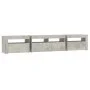 Mueble de TV con luces LED gris hormigón 210x35x40 cm de vidaXL, Muebles TV - Ref: Foro24-3152733, Precio: 146,76 €, Descuent...