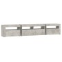 Mueble de TV con luces LED gris hormigón 210x35x40 cm de vidaXL, Muebles TV - Ref: Foro24-3152733, Precio: 143,92 €, Descuent...