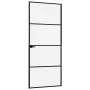 Innentür aus gehärtetem Glas und schwarzem Aluminium, 83 x 201,5 cm von vidaXL, Türen für zu Hause - Ref: Foro24-153659, Prei...