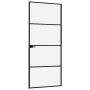 Puerta de interior vidrio templado y aluminio negro 83x201,5 cm de vidaXL, Puertas para el hogar - Ref: Foro24-153659, Precio...