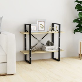Estantería de 2 niveles contrachapada roble Sonoma 80x30x70 cm de vidaXL, Librerías y estanterías - Ref: Foro24-806450, Preci...