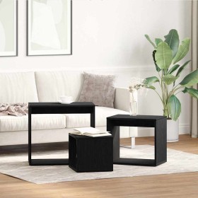 Mesa Nido 3 pcs Roble Negro Madera de ingeniería en Mesas auxiliares | Comprar online en Foru.es