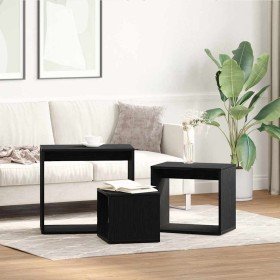 Mesa Nido 3 pcs Roble Negro Madera de ingeniería en Mesas auxiliares | Comprar online en Foru.es
