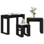 Mesas Nido 3 pcs Roble Negro Madera contrachapada en Mesas auxiliares | Comprar online en Foru.es