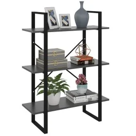 Estantería madera contrachapada gris 80x30x105 cm de vidaXL, Librerías y estanterías - Ref: Foro24-806529, Precio: 39,11 €, D...