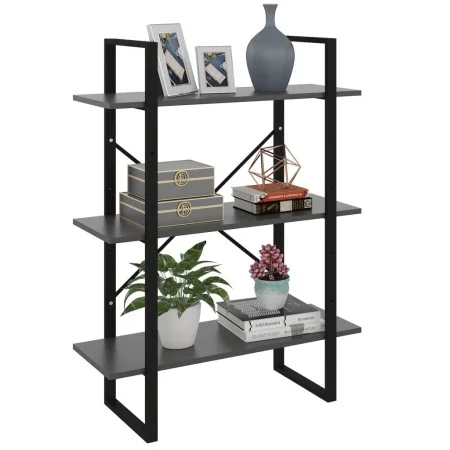 Estantería madera contrachapada gris 80x30x105 cm de vidaXL, Librerías y estanterías - Ref: Foro24-806529, Precio: 39,11 €, D...