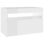 Mesitas noche LED 2 uds contrachapada blanco brillo 60x35x40 cm de vidaXL, Mesitas de noche - Ref: Foro24-3082787, Precio: 75...