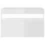 Mesitas noche LED 2 uds contrachapada blanco brillo 60x35x40 cm de vidaXL, Mesitas de noche - Ref: Foro24-3082787, Precio: 75...