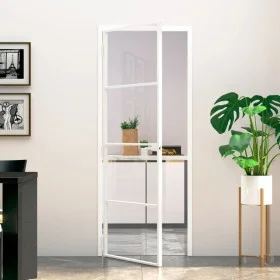 Puerta de interior vidrio templado y aluminio blanco 76x201,5cm de vidaXL, Puertas para el hogar - Ref: Foro24-153666, Precio...
