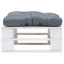 Otomana de palets de jardín con cojín gris madera blanca de vidaXL, Otomanas de exterior - Ref: Foro24-277375, Precio: 70,43 ...