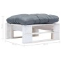 Otomana de palets de jardín con cojín gris madera blanca de vidaXL, Otomanas de exterior - Ref: Foro24-277375, Precio: 70,43 ...